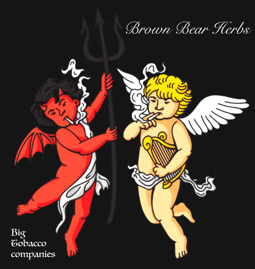 This image of a devil and angel baby both smoking a cigarette comes from Faith Boxx at Teepublic. I have added 