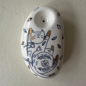 Ceramic Cat Pipe-Pipe for Herbs