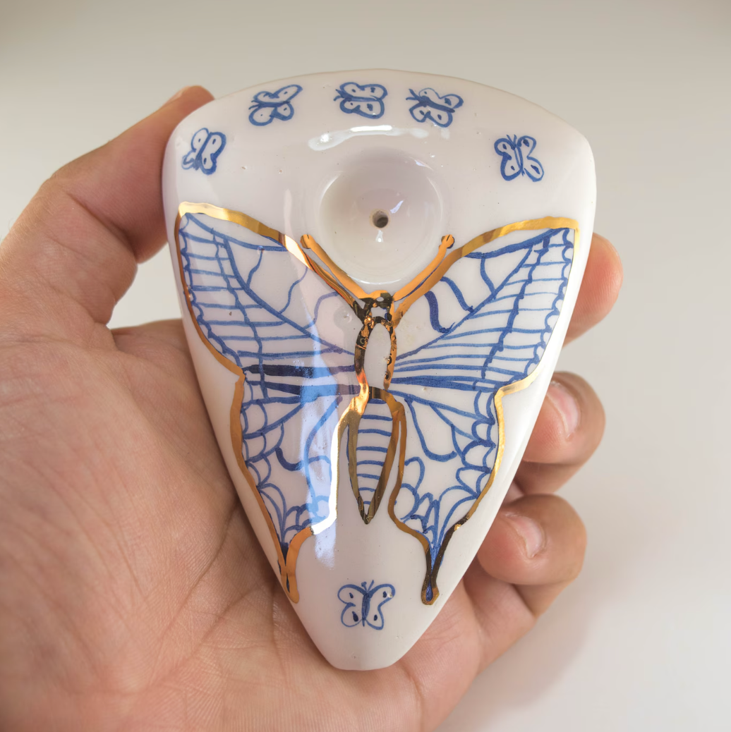 Ceramic Butterfly Pipe-Pipe for Herbs